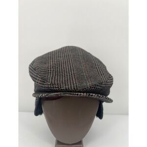 Lake of the Isles Newsboy Cabbie Hat Wool Fur Large Tweed Dark Academia Brown